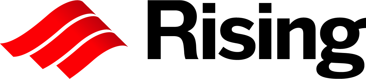 RISING logo